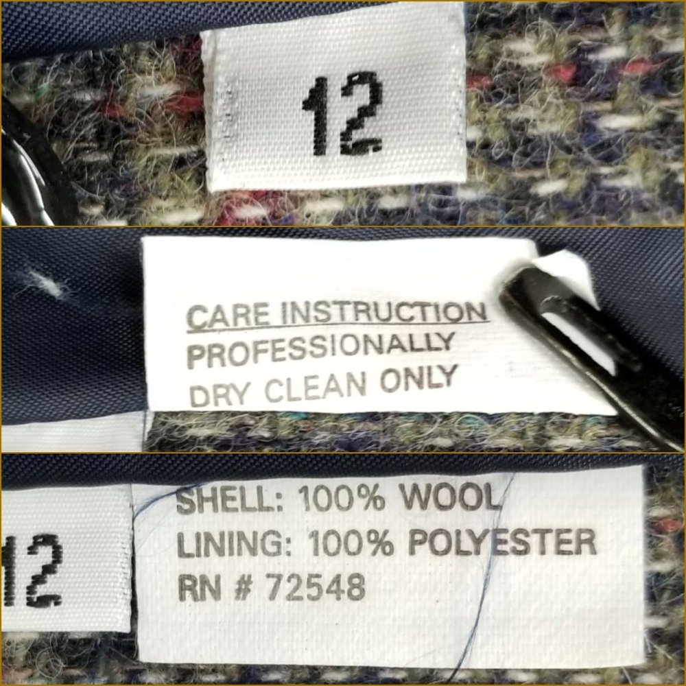 Vtg CHARACTER Suburbanwear Blazer Womens 100% Wool Tweed Multicolor Jacket Sz 12 - Picture 5 of 13